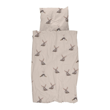 Pościel bawełniana w króliczki 140x200 BUNNY Duvet Cover Beige