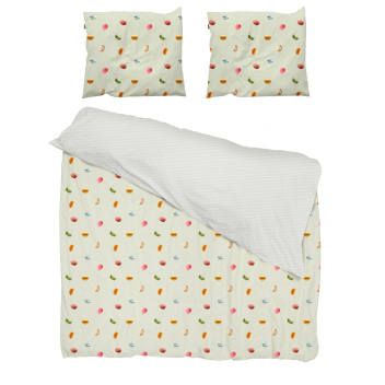 Pościel bawełniana w makaroniki 200x200 MACARONS Duvet Cover Green