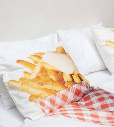 Pościel bawełniana we frytki 140x200 FRIES Duvet Cover