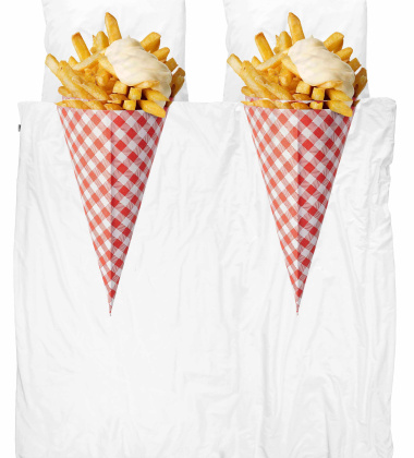 Pościel bawełniana we frytki 140x200 FRIES Duvet Cover