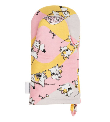 Rękawica kuchenna 15x34 MOOMIN FAMILY TIME 80TH Anniversary Oven Mitten Pink-Yellow