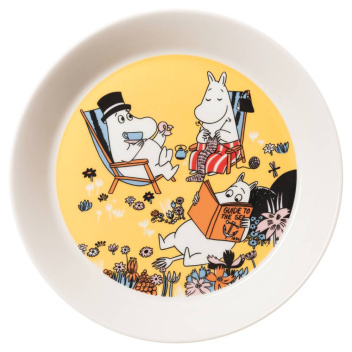 Talerz z porcelany muminki 19 cm MOOMIN FAMILY TIME 80TH Anniversary Plate Yellow