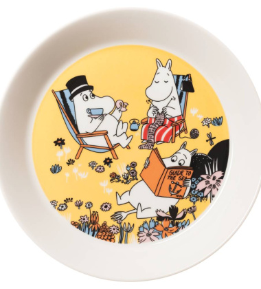 Talerz z porcelany muminki 19 cm MOOMIN FAMILY TIME 80TH Anniversary Plate Yellow