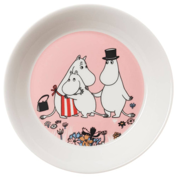 Talerzyk z porcelany muminki 15 cm MOOMIN FAMILY TIME 80TH Anniversary Saucer Pink