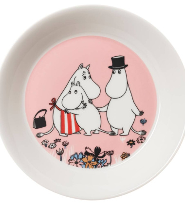 Talerzyk z porcelany muminki 15 cm MOOMIN FAMILY TIME 80TH Anniversary Saucer Pink