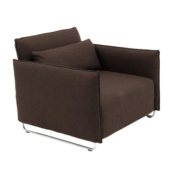 Fotel-łóżko tapicerowane 95x76x96 cm CORD Chair-Bed Felt Melange Brown 635